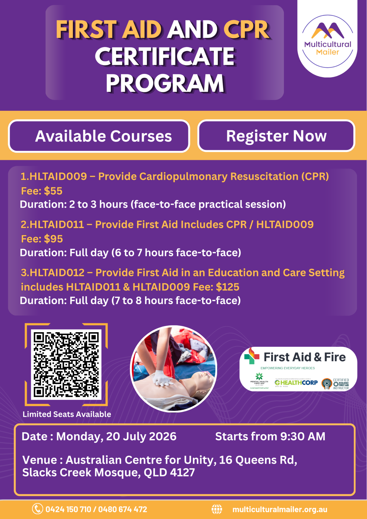 First Aid and CPR Certificate Program First Aid and CPR Certificate Program